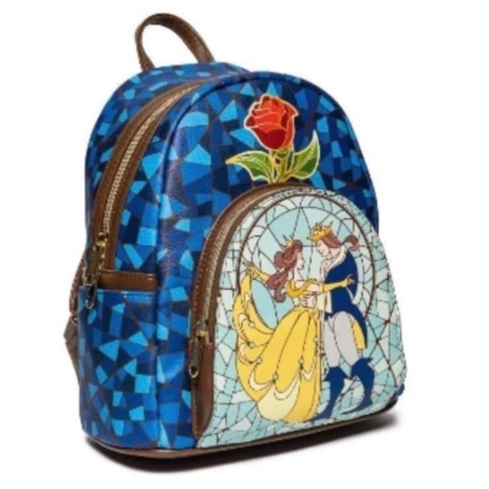 Loungefly Blue Beauty and the Beast Backpack - Picture 4 of 4